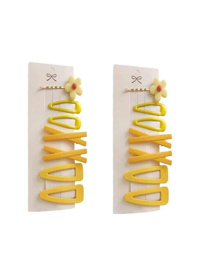 GOUDOGEDC 14 Pcs Yellow Sweet Flower Women Girl Barrette Bobby Pin Hairpin Hair Clips Decoration Elegant Gold Gifts Hair Clips Clips and Barrettes - Image 1